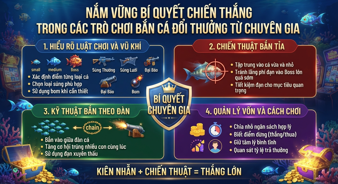 nắm vững bí quyết chiến thắng trong các trò chơi bắn cá